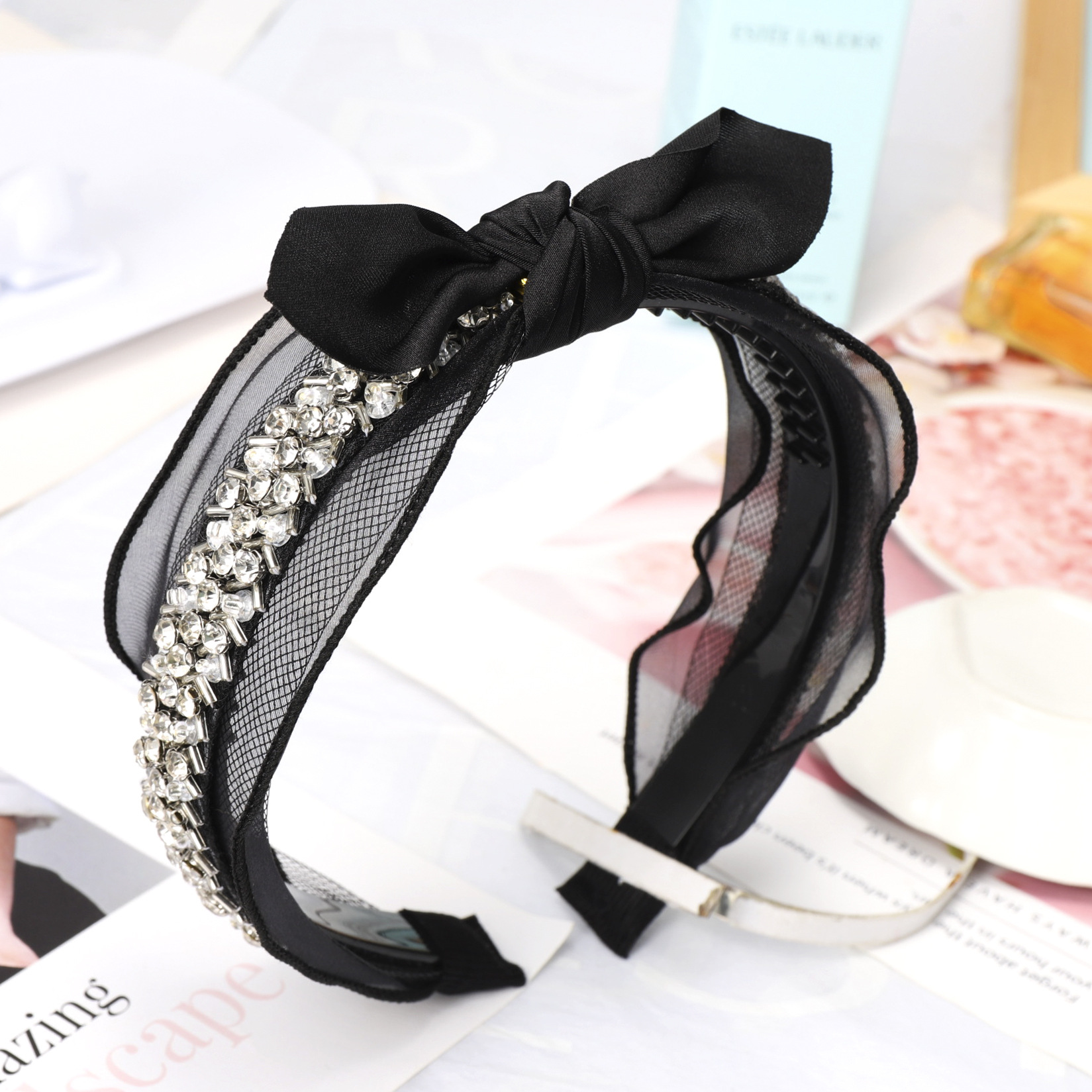 Crystal pearl lace Headband - Image 4