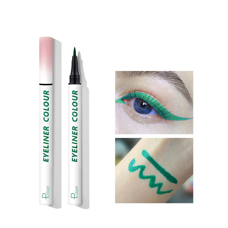 Color eyeliner blue white thin tip very thin