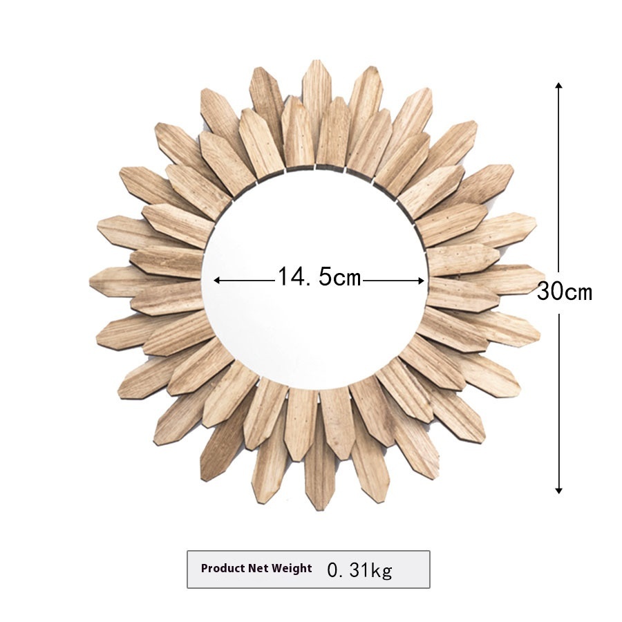 European-style Solid Wood Handmade Finish Hanging Mirror Homestay Hotel Entrance Decoration Hanging