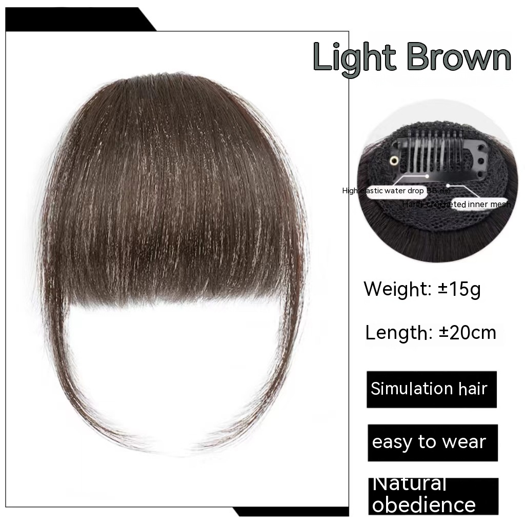 Natural Forehead Artificial Hair Straight Bangs Wig Set Seamless Invisible Wig Set - Image 8