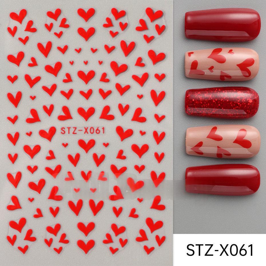 Nail Art Stickers Valentines Day Black-and-white Heart French-style With Irregular Line Designs - Image 5