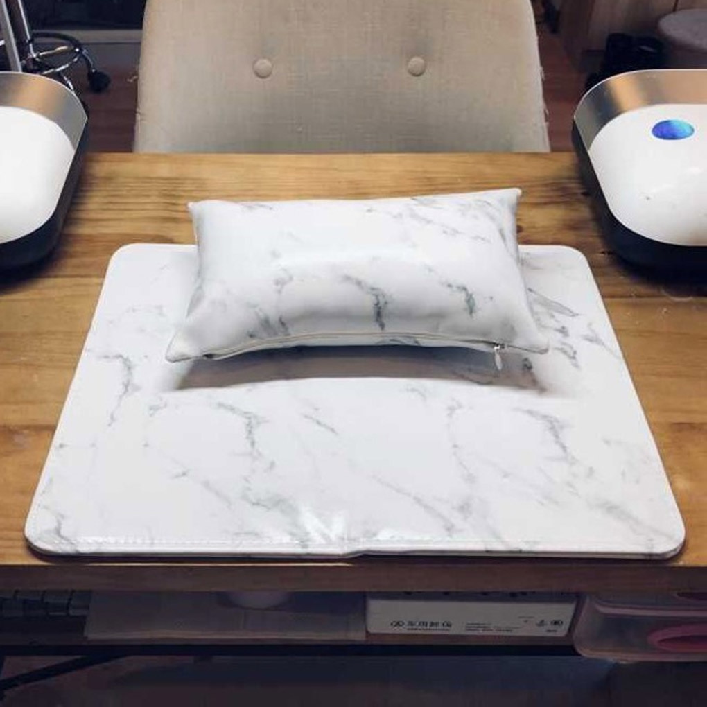 Artificial leather manicure table mat set