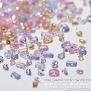50-piece Multi-shape Mini Zircon Nail Art Decorations Assorted Colors