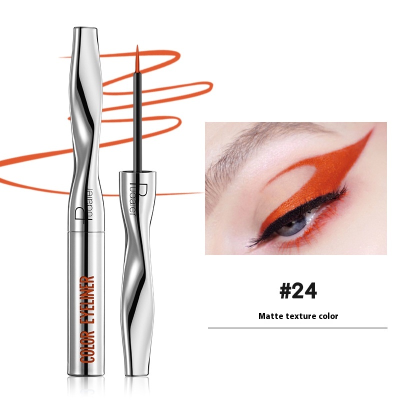 Color Eyeliner Makeup Waterproof Quick-drying Very Fine 24 Colors - Image 24