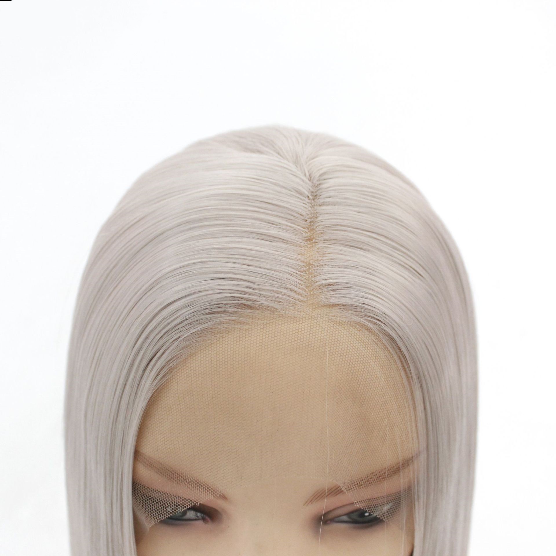 Front Lace Full Top Wig Head Cover Fashion Middle Point - Image 3