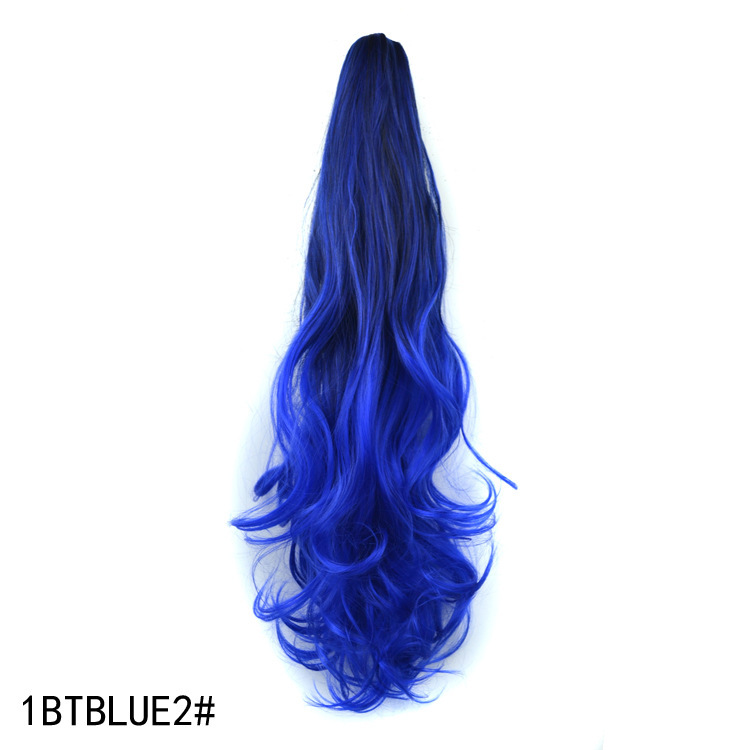 Colorful Gradient Color Clip Ponytail Wig - Image 4