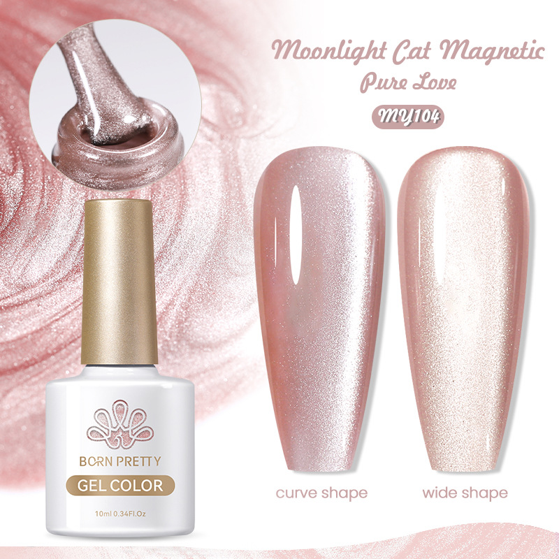 Mirror Porcelain White Cat's Eye White Moonlight Gel Nail Polish - Image 3