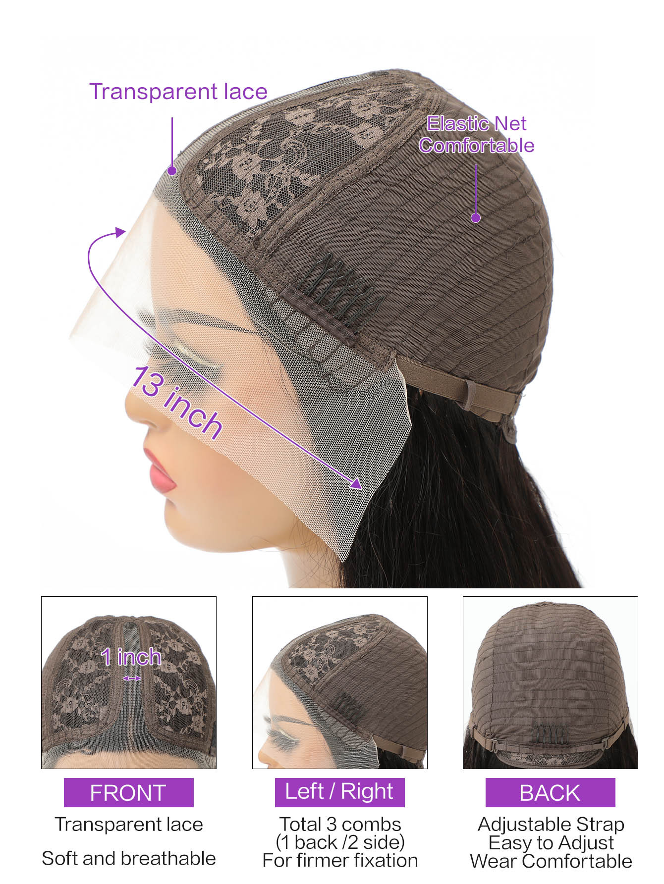 Front Lace Wig Human Hair Wig - Image 3