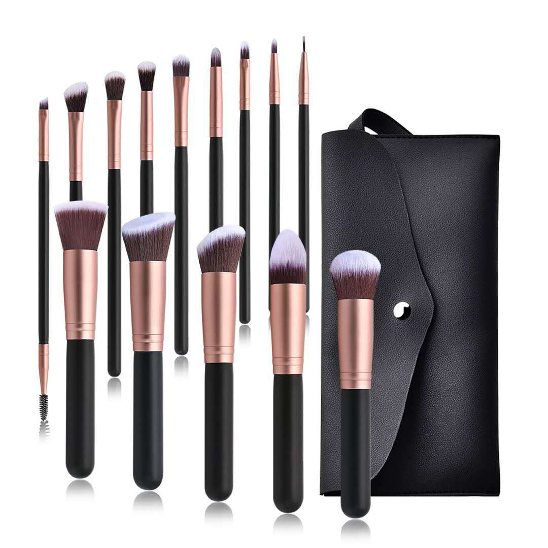 14 Makeup Brushes Set, Foundation Brush, Powder Eye Shadow Brush - Image 2