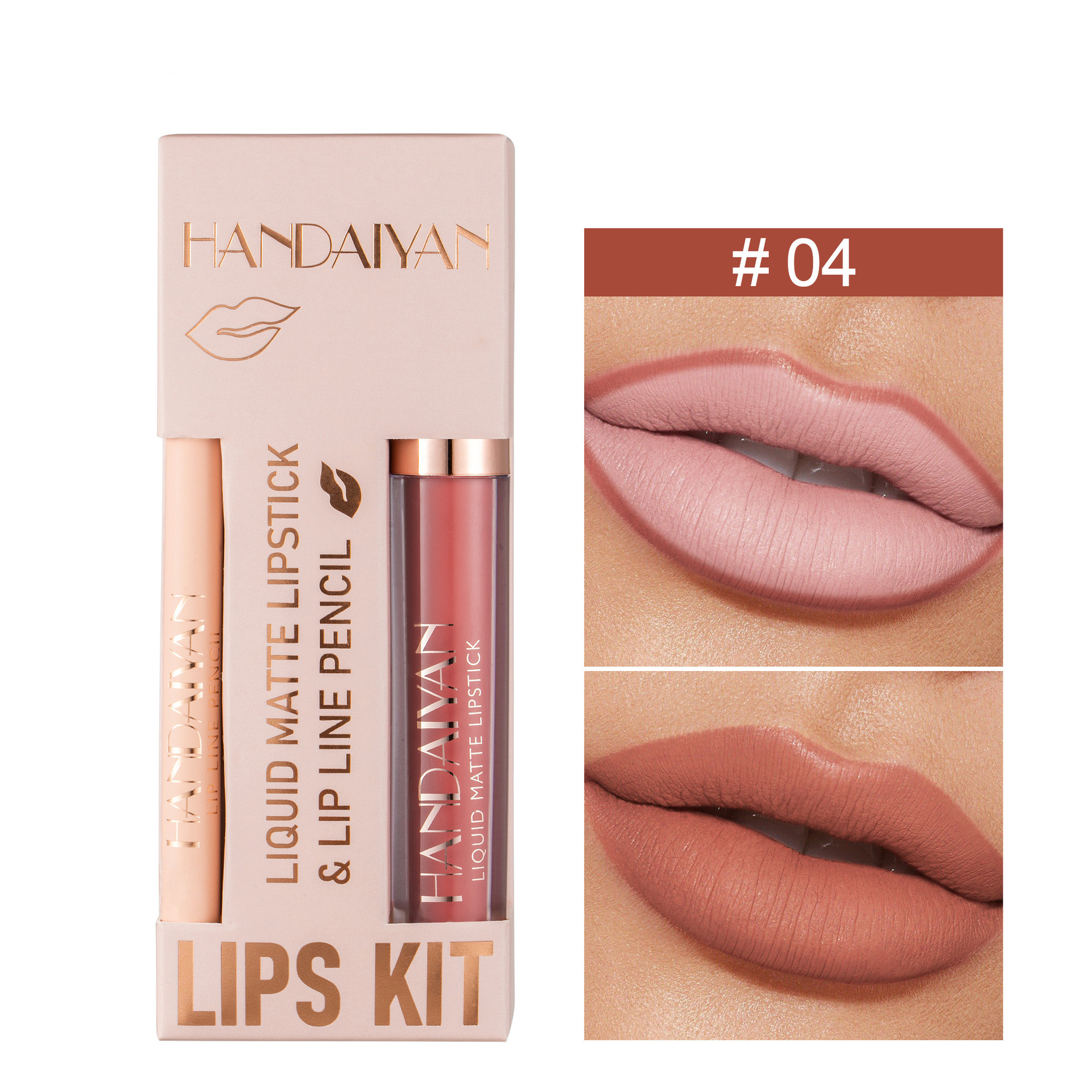 Liner Lip Glaze Set Waterproof No Stain On Cup Velvet Matte Lipstick - Image 4