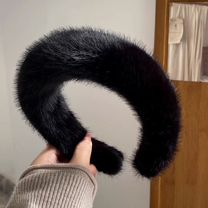 Maillard Fluffy Hair Band High-grade Headdress Face Wash Hair Fixer Wide-brimmed High Skull Hair Bundle - Image 4