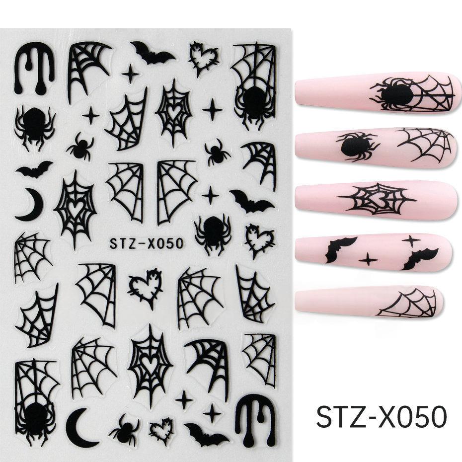 Nail Art Stickers Valentines Day Black-and-white Heart French-style With Irregular Line Designs - Image 18