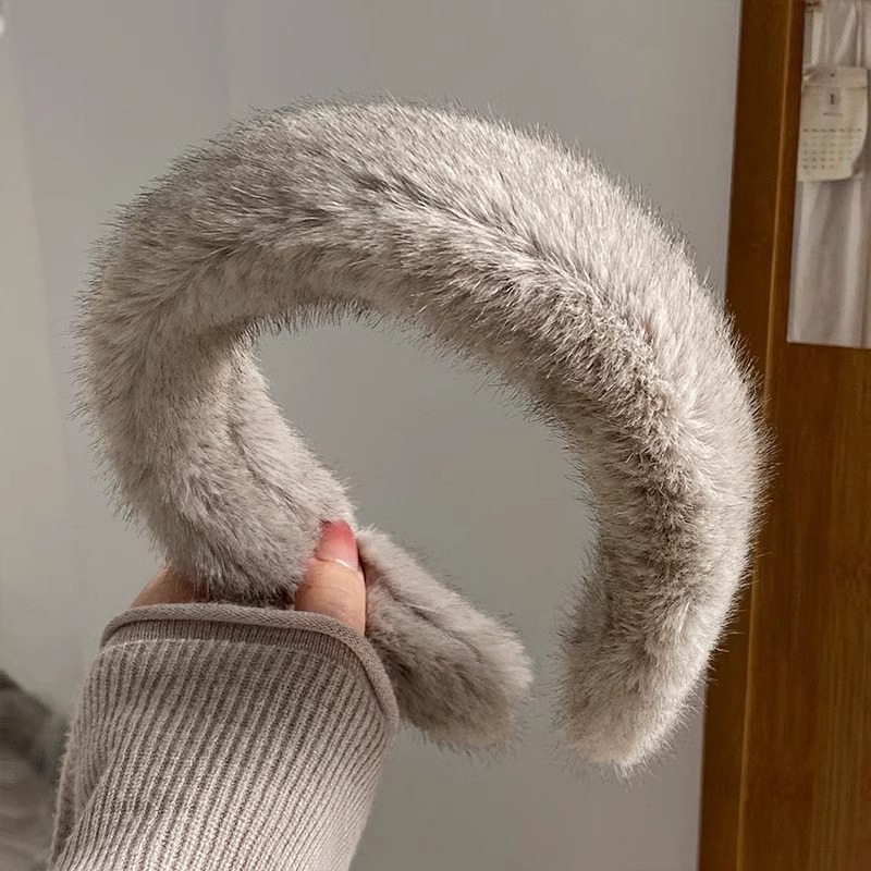 Maillard Fluffy Hair Band High-grade Headdress Face Wash Hair Fixer Wide-brimmed High Skull Hair Bundle - Image 5