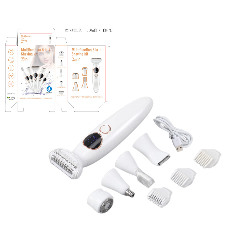 Electric Shaver For Women, 4 In 1 Rechargeable Trimmer, Waterproof Body Hair Epilator With Interchangeable Heads, USB Charging