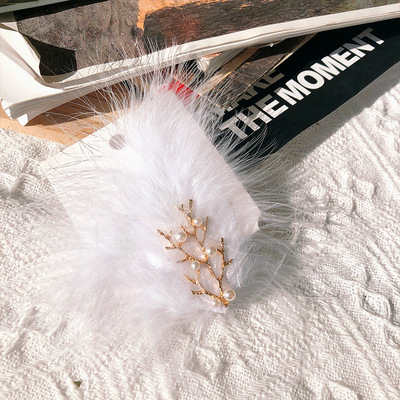 Vintage Ladies Party Feather Head Flower Bridal Top Hat Headdress - Image 2