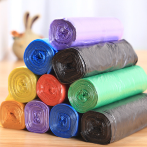Flat garbage bag-point break type-red-60 pcs-5 rolls