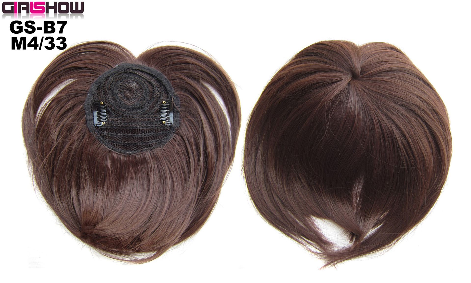 High Temperature Silk Chemical Fiber Wig Top Heart Bangs, Peach Heart Bangs On The Top Of TheHead - Image 12