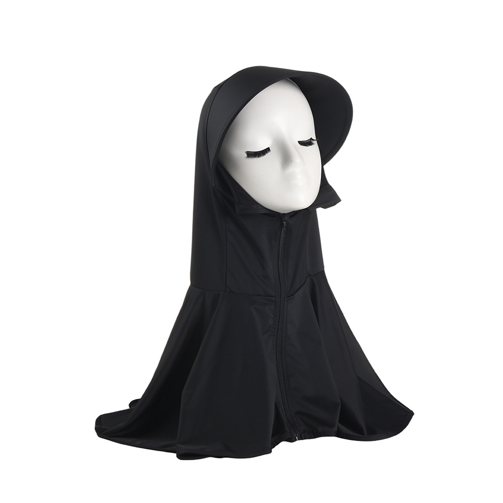 Womens Breathable, Sheer Raw-Silk Ice-Silk Sun-Protective Hooded Face MaskShoulder Cape - Image 4