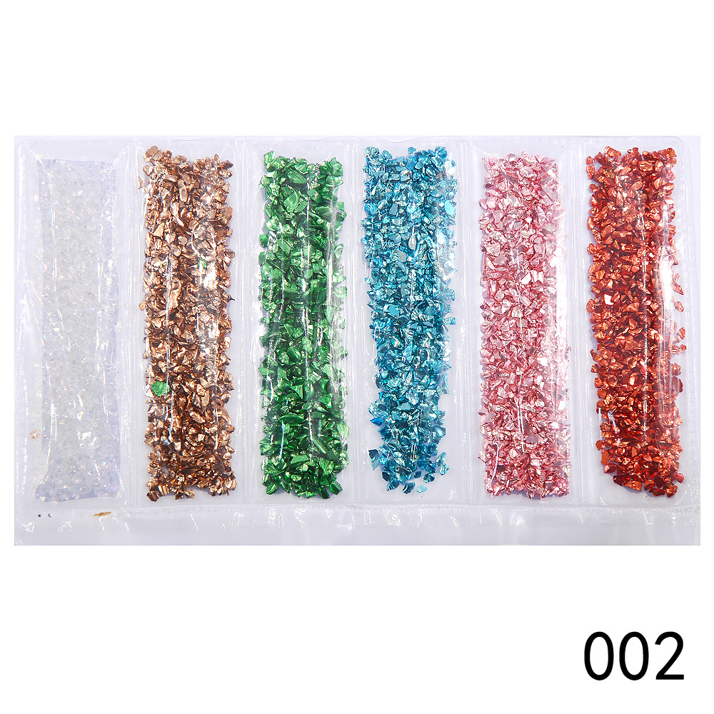 Nail Supplies, Diamond Glass Fragments, Gold And Silver Broken Glass Nails - Image 10