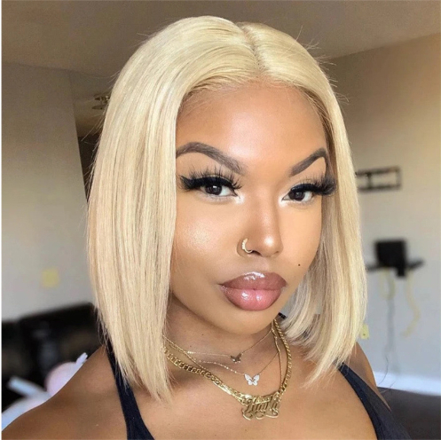 613 Blonde Bob Wig Short Straight Human Hair Wigs For Women - Image 10