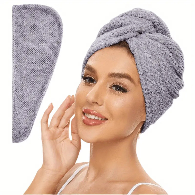 Womens Coral Fleece Hair Drying Cap Highly Absorbent - Image 3