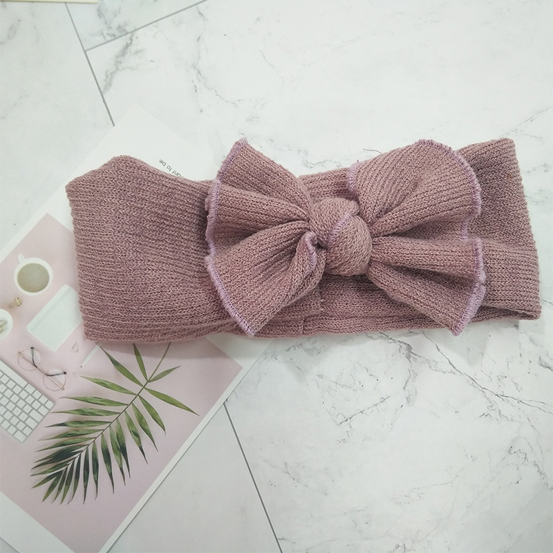 Autumn And Winter Baby Knitted Bow Headband - Image 6