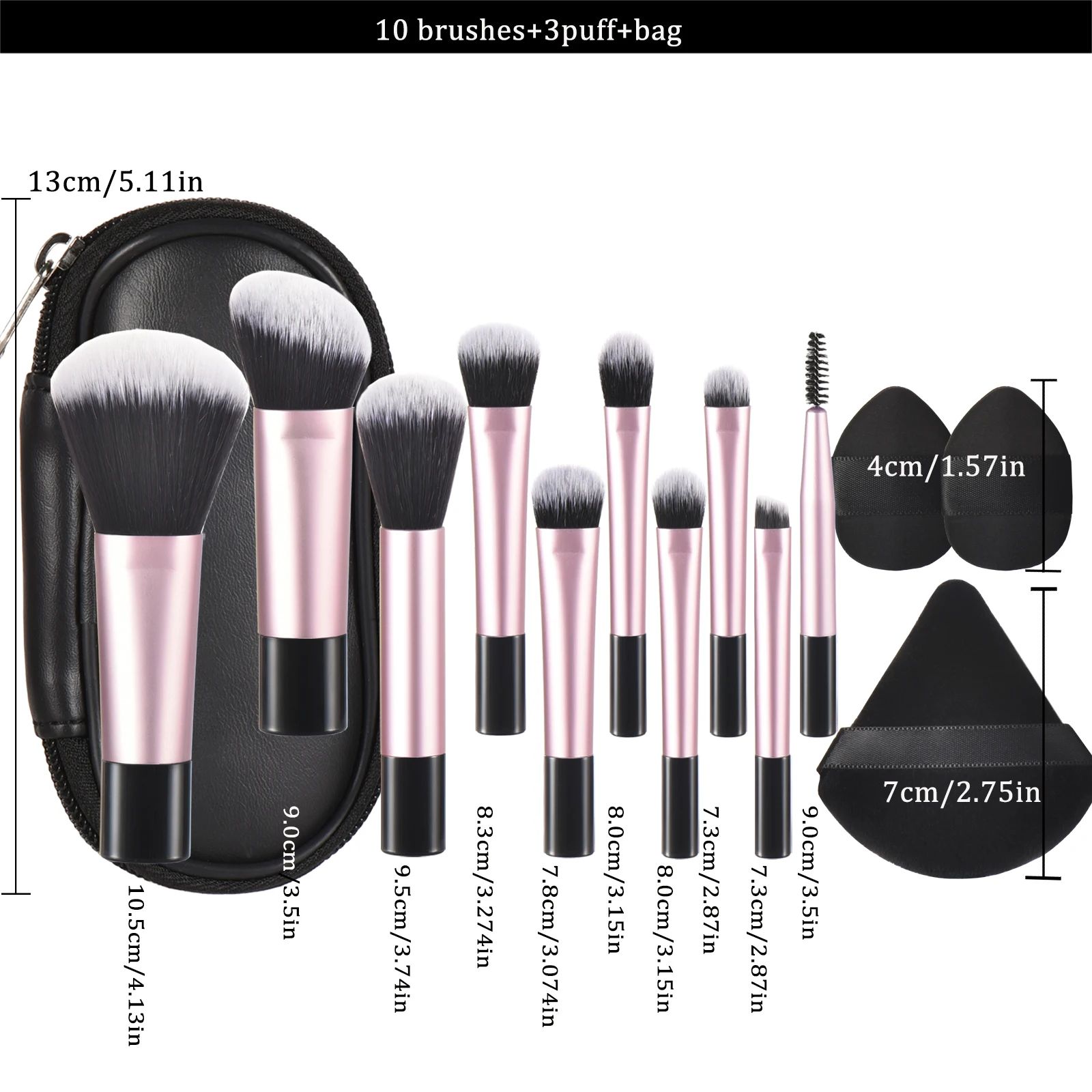 Mini Makeup Brush Set With Storage Bag, Versatile Soft Trave - Image 3