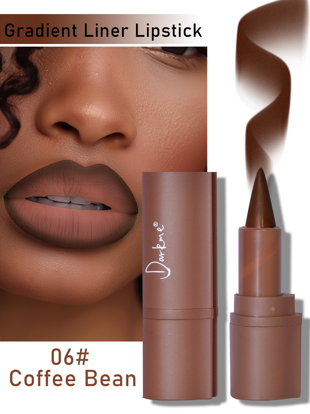 Gradient Coloring Lip Liner Matte Finish Mixed Dark Lipstick Waterproof - Image 6