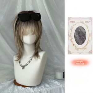 Wig Unisex Golden Brown Full-head Wig