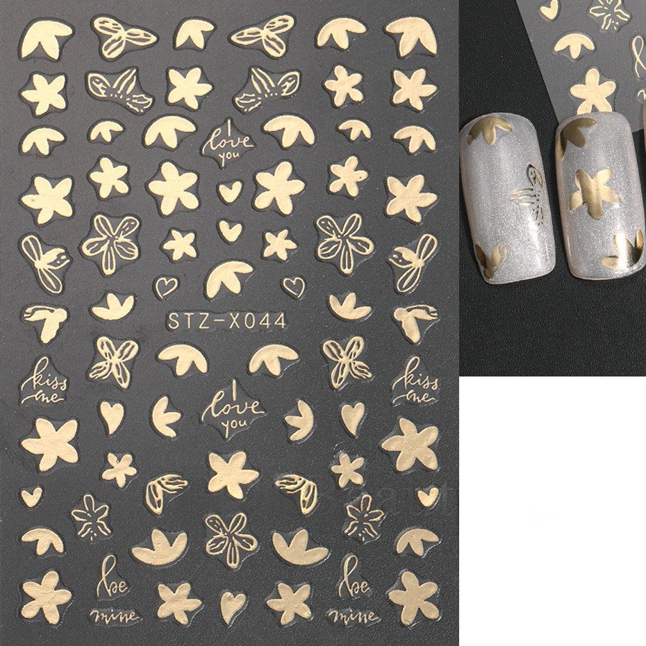 Nail Art Stickers Valentines Day Black-and-white Heart French-style With Irregular Line Designs - Image 22