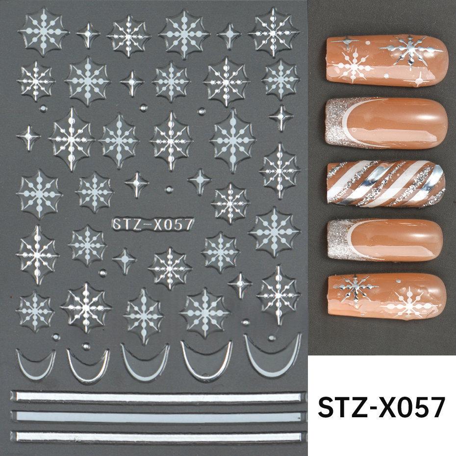 Nail Art Stickers Valentines Day Black-and-white Heart French-style With Irregular Line Designs - Image 11