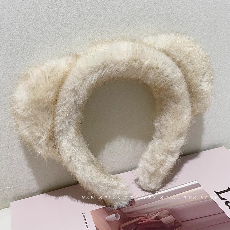 Maillard Fluffy Hair Band High-grade Headdress Face Wash Hair Fixer Wide-brimmed High Skull Hair Bundle - Image 9