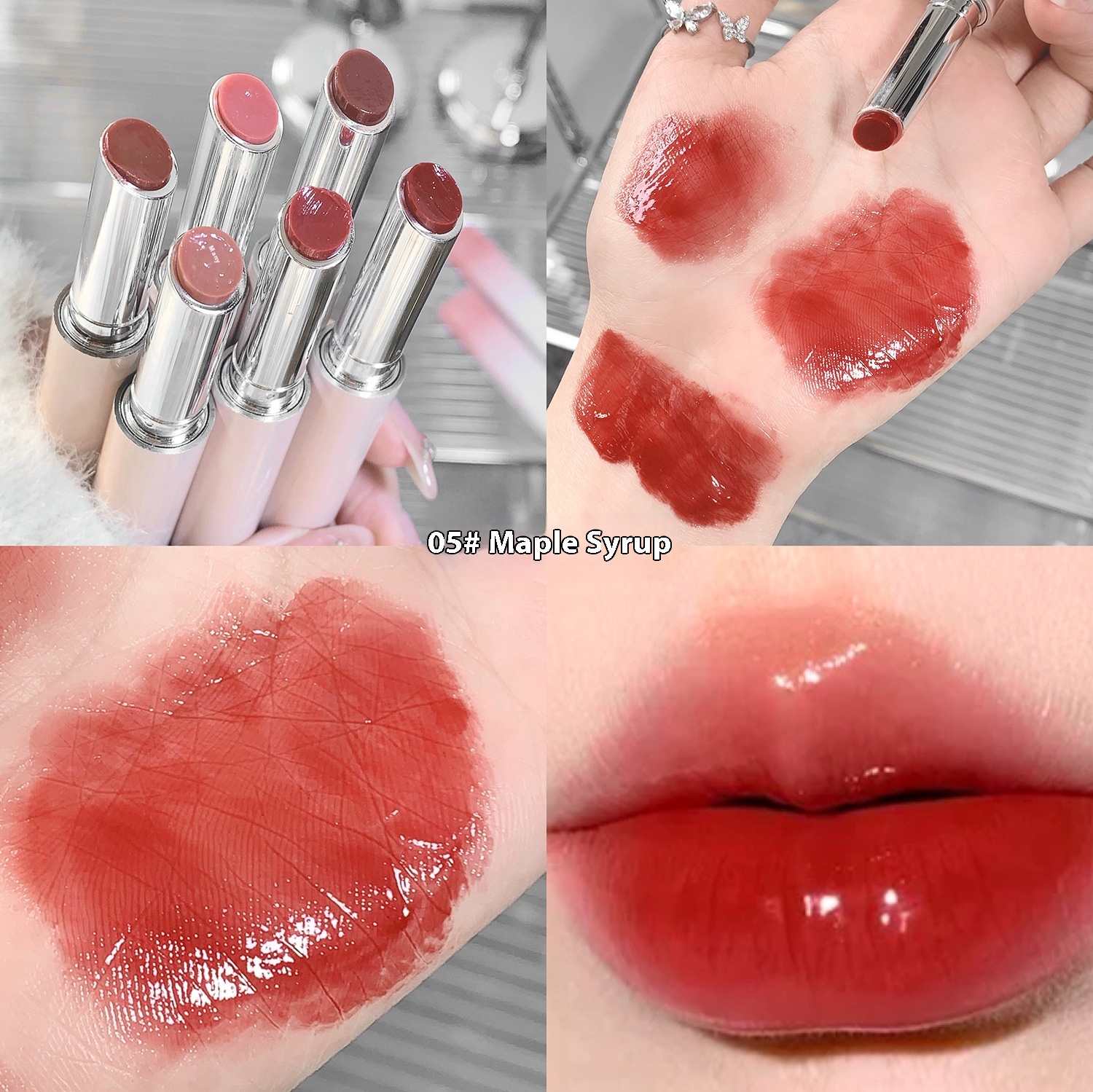 Solid Lip Gloss Water Light Mirror Press Lipstick - Image 5