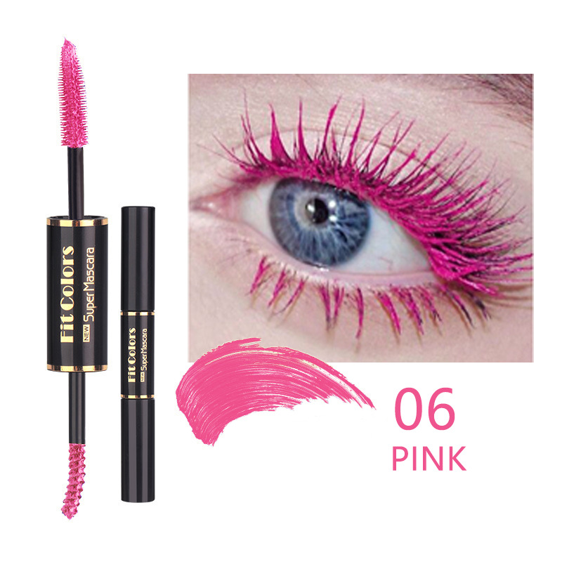 Double-headed Color Mascara Thick Curl More Than Waterproof Not Smudge White Eyebrow Dyeing - Image 6