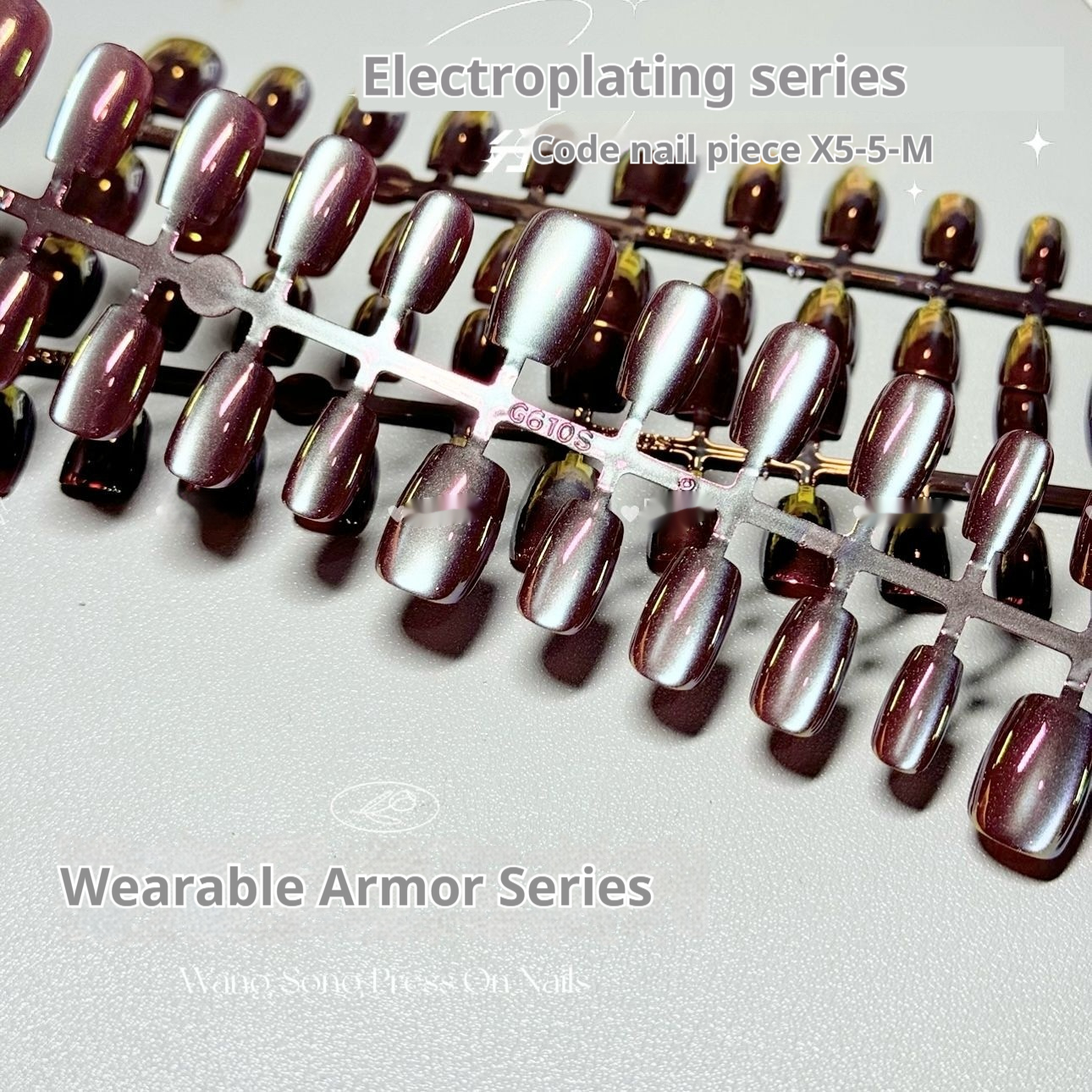 Electroplated Cat Eye Internet Celebrity Aurora Armor Wear Nail Tip Handmade - Image 2