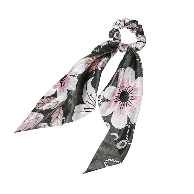 Fashion Long Streamer Printed Fabric Tie Hair Accessory For Ponytail Tie-up Hair Top Cuft - Image 3