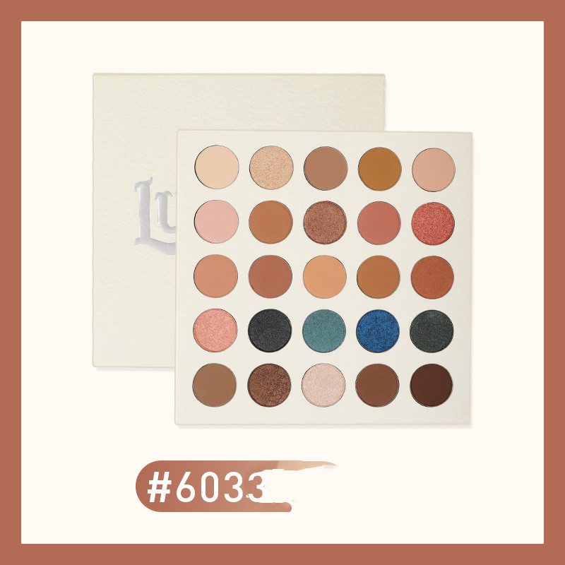 Cream Eye Ling 25 Color Eyeshadow Beads Matte Earth Milk Tea Large Pan Eyeshadow Palette - Image 3