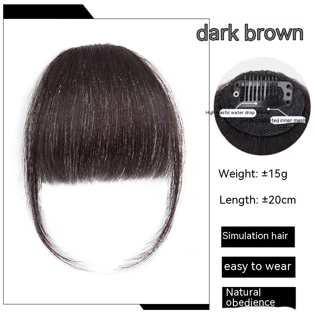 Natural Forehead Artificial Hair Straight Bangs Wig Set Seamless Invisible Wig Set - Image 7