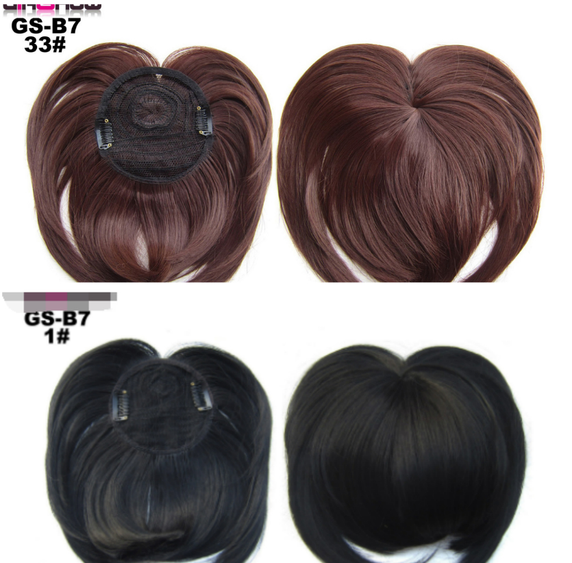 High Temperature Silk Chemical Fiber Wig Top Heart Bangs, Peach Heart Bangs On The Top Of TheHead - Image 28
