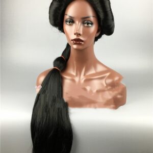 Black fluffy long braid