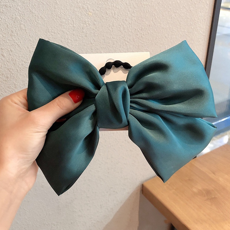 High-grade Satin Bow Headdress Flower Hair Ring - Image 4