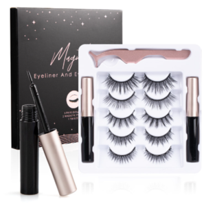 Five pairs of non glue magnetic eyelashes