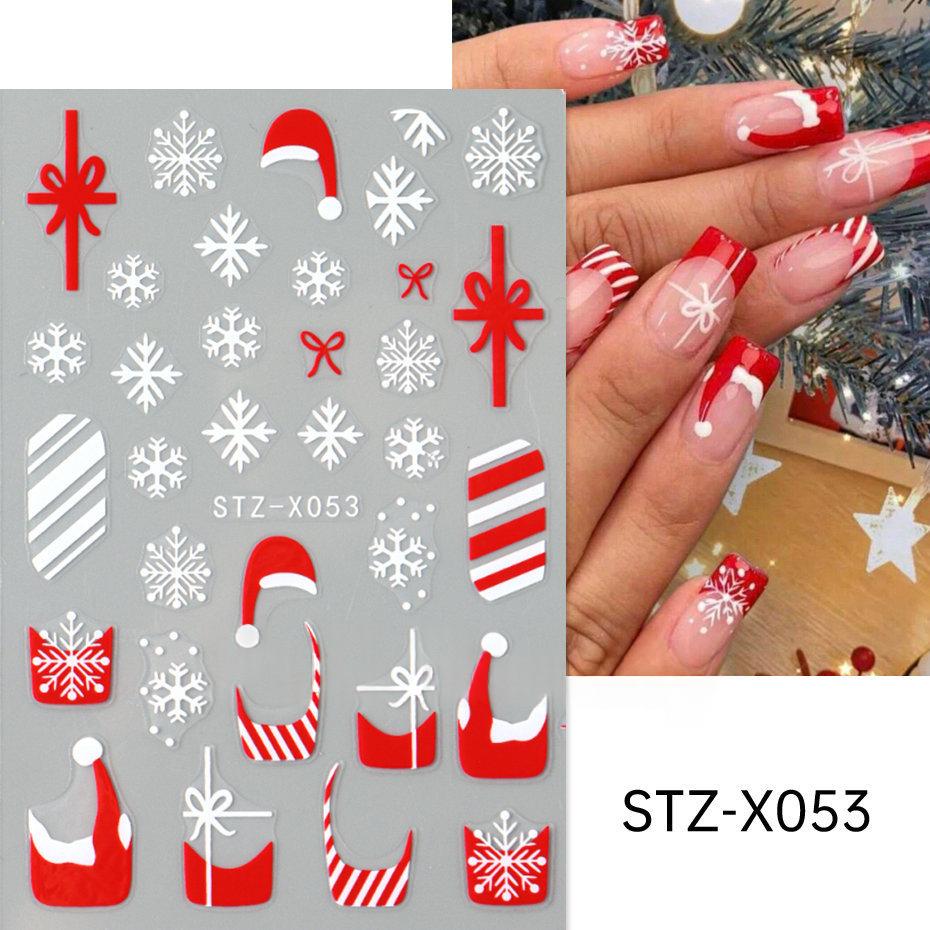 Nail Art Stickers Valentines Day Black-and-white Heart French-style With Irregular Line Designs - Image 12