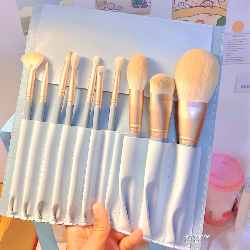 10 Makeup Brushes Suit Foundation Face Powder Eye Shadow Brush Complete Set - Image 5