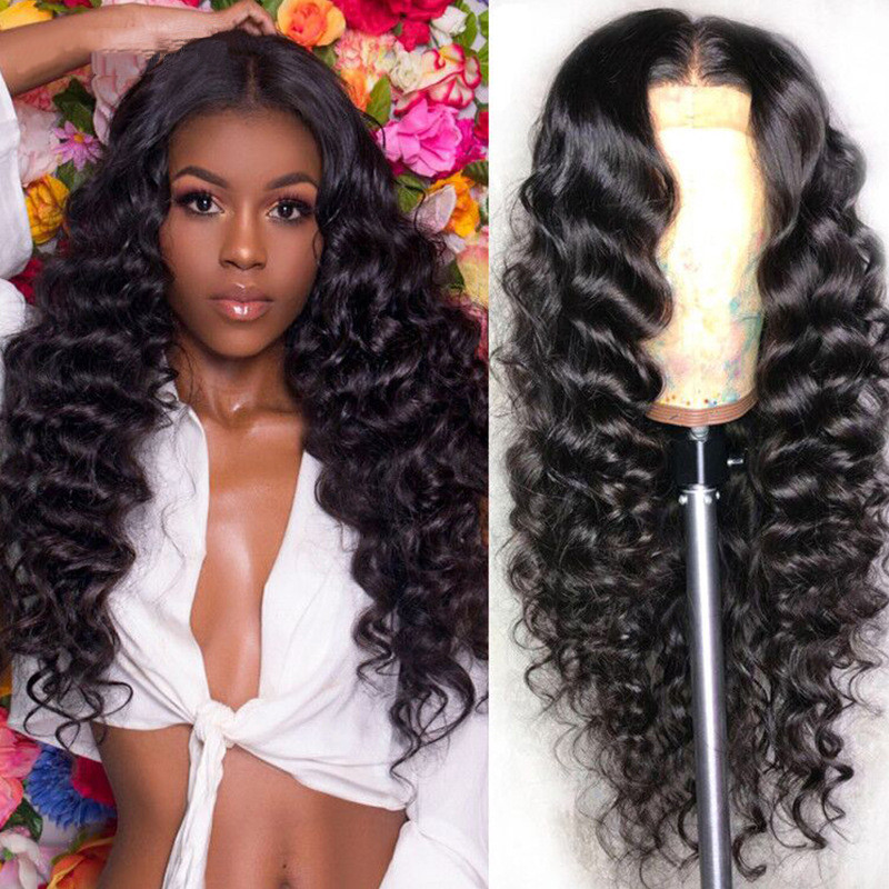 Human Hair Loose Deep Lace Frontal Wigs 13x4 Headgear - Image 2