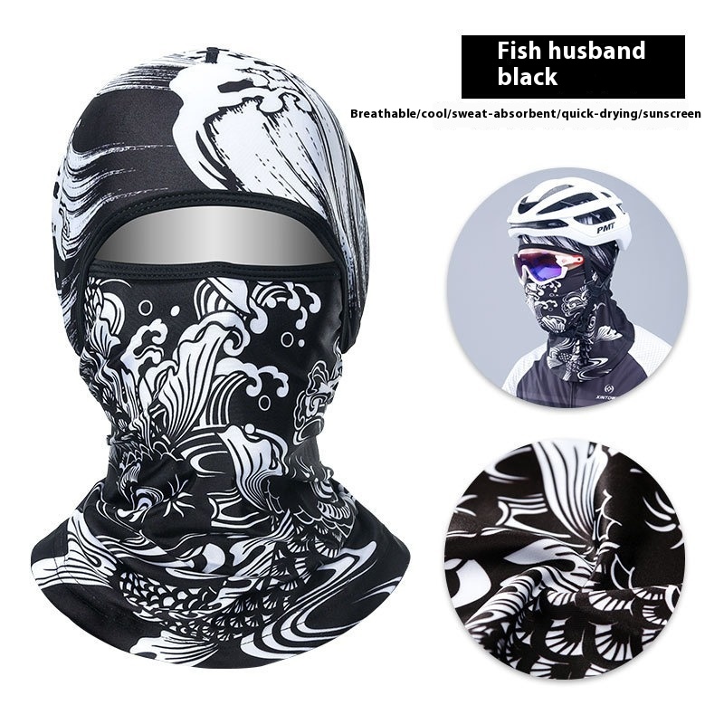 Summer Ice Silk Sun Protection Mask Men's Head Cover Full Face Fishing Sun Protection Scarf - Image 8