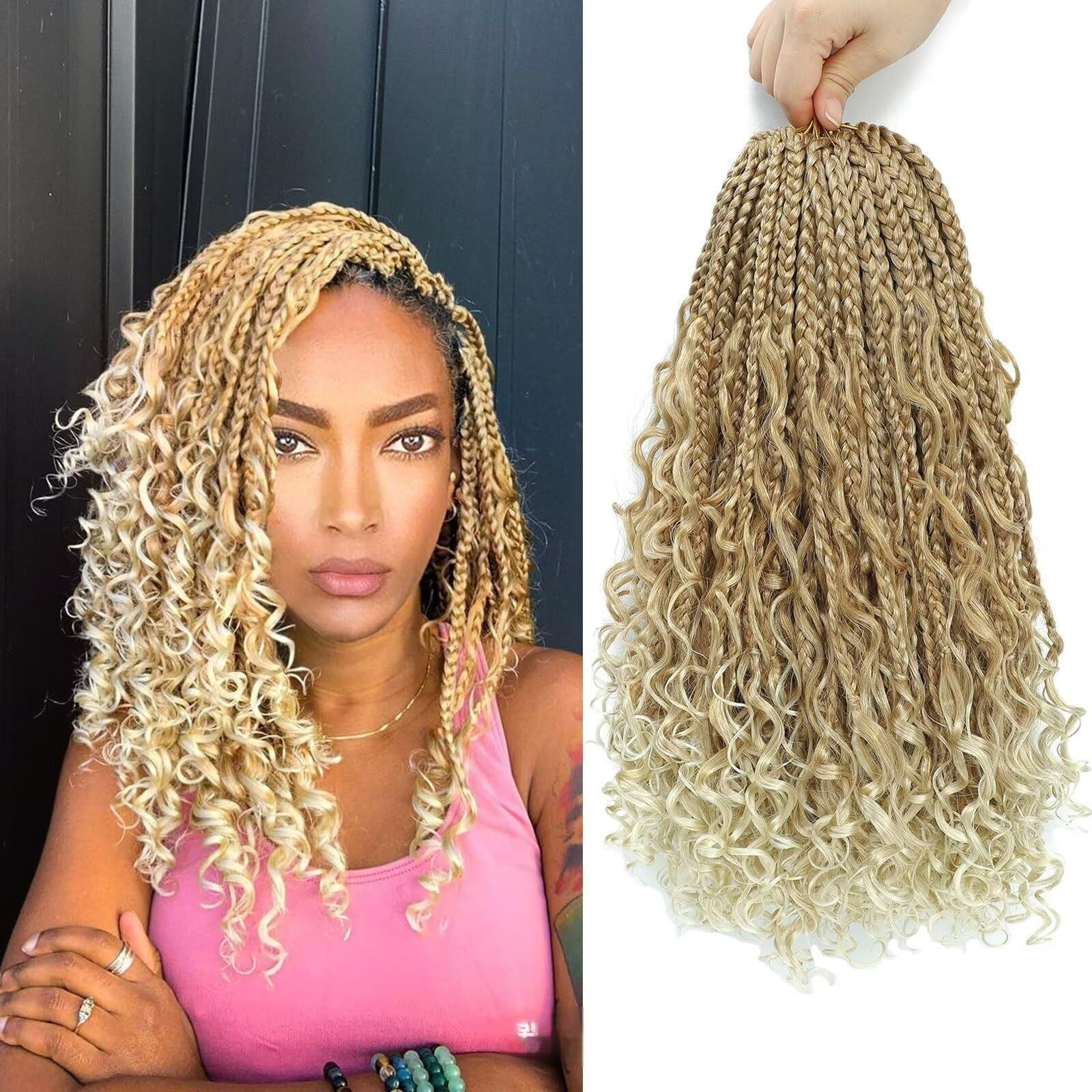 Synthetic Fiber Crochet Wig Braided Three-strand Braid - Image 9