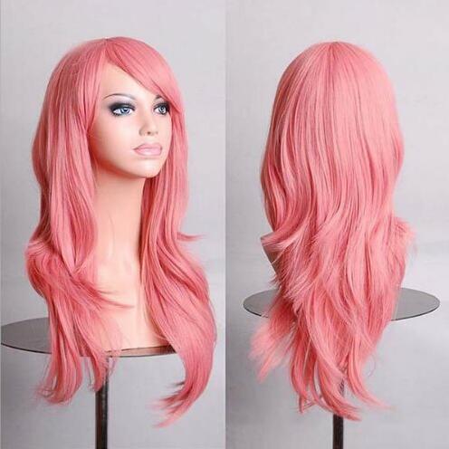 AliExpress best selling cos long scroll anime cosplay color Europe and America wig foreign trade gold models factory direct - Image 8