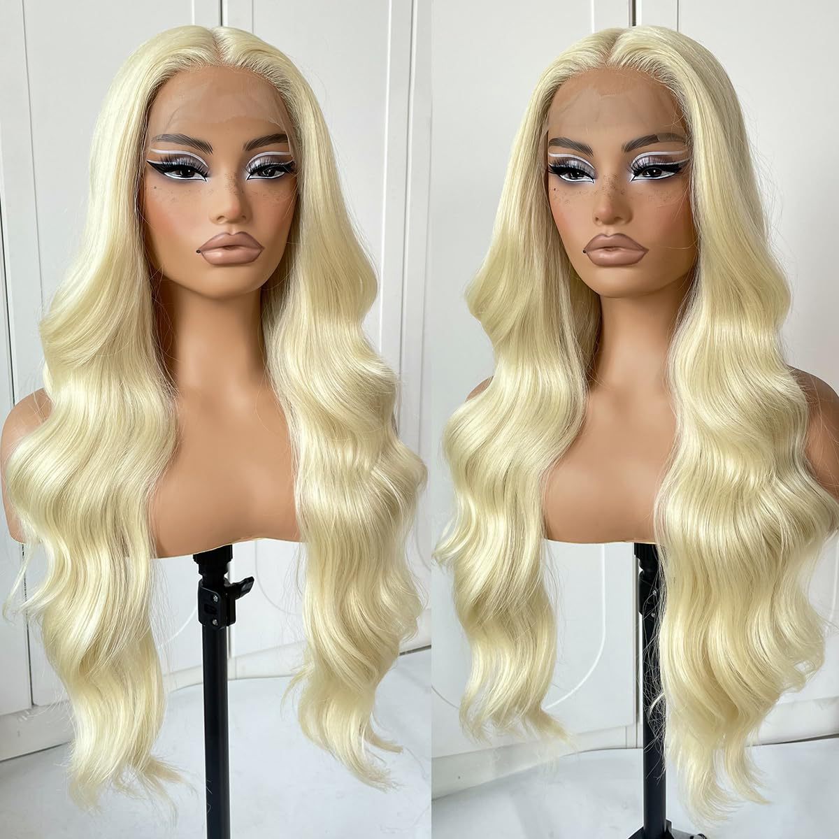 Womens Black Long Curly Wig Full Synthetic Hair With Big Waves - Image 5