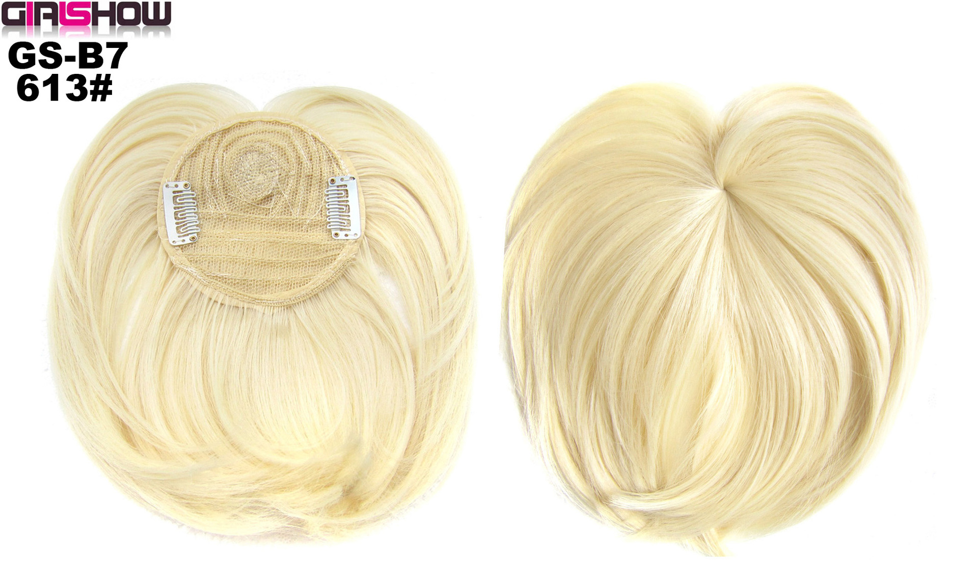 High Temperature Silk Chemical Fiber Wig Top Heart Bangs, Peach Heart Bangs On The Top Of TheHead - Image 15